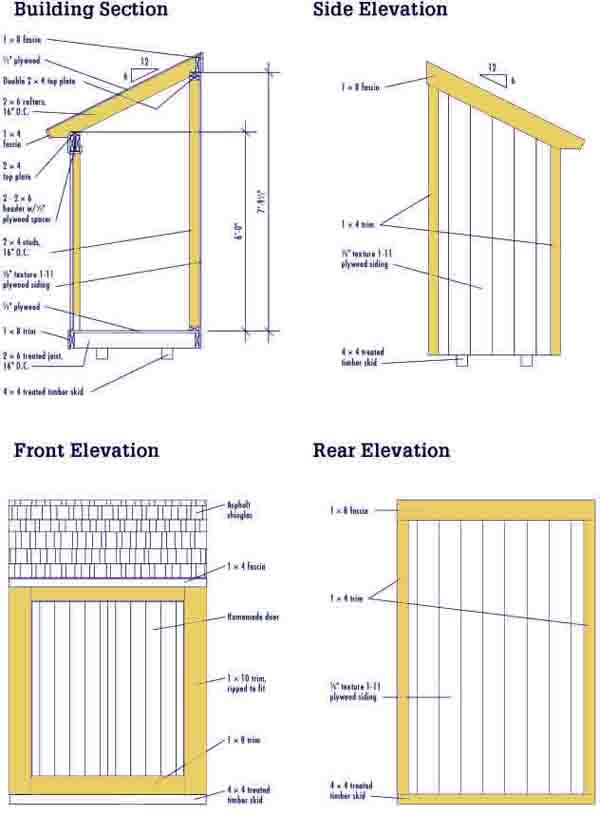 12 X 8 Lean to Shed Plans Free