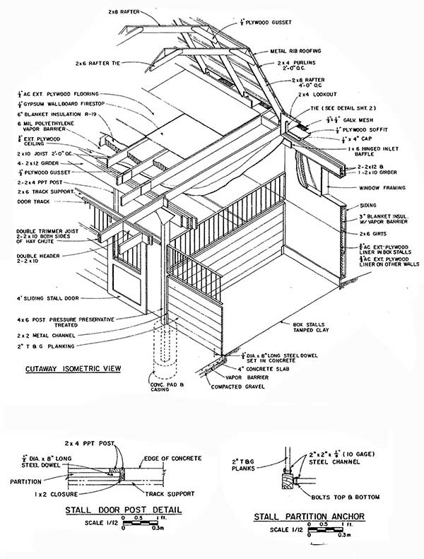 26×48 Gambrel Horse Shed Plans – Blueprints For Big Gambrel Shed