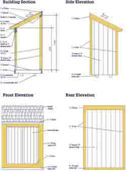 Shed Blueprints and Plans For Building a Lean To Shed With Asphalt ...