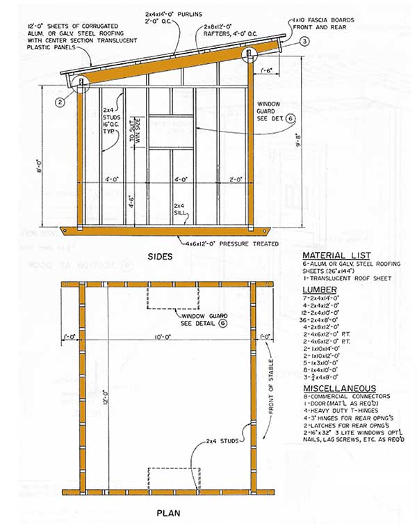 10x12 Lean To Storage Shed Plans Details