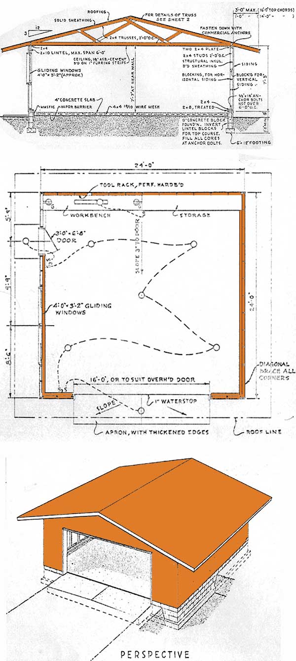 24×24 garage shed plans – how to build a garage shed