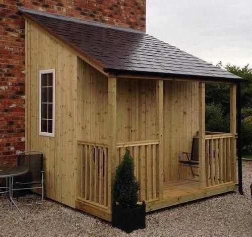 Lean-to shed attached to house